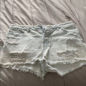 Pacsun mid rise light wash shorts